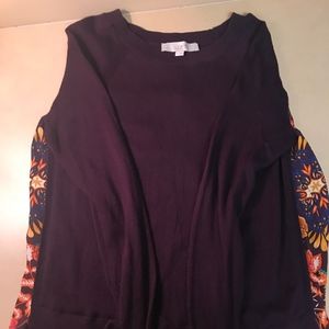 Loft business casual top Burgundy